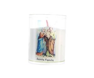 Bougie veilleuse de la Sainte Famille avec prière - Bougie de dévotion - Culte Chrétien en
