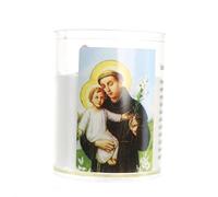 Bougie veilleuse de Saint Antoine avec prière - Boutique Chrétienne - Culte Chrétien en