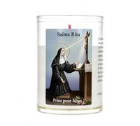 Bougie veilleuse de Sainte Rita avec prière - Bougie Chrétienne - Culte Chrétien en