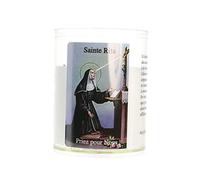 Bougie veilleuse de Sainte Rita avec prière - Bougie de dévotion - Culte Chrétien en