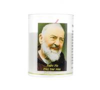 Bougie veilleuse du Padre Pio avec prière - Bougie Chrétienne - Culte Chrétien en