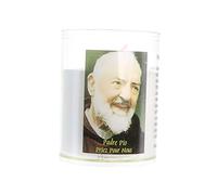 Bougie veilleuse du Padre Pio avec prière - Bougie de dévotion - Culte Chrétien en