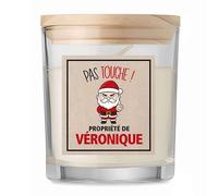 Bougie Véronique Pas Touche Père Noël - Candle- Idée Cadeau Secret Santa Famille Travail Départ Collègue Retraite Noël