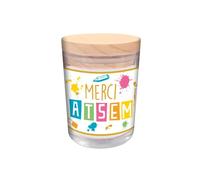 Bougie verre "merci atsem"