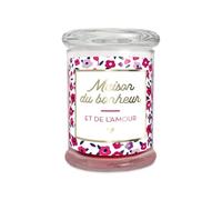 Bougie verre rose maison du bonheur