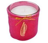 Bougie verrine parfumée - Boudoir gold - D 9 cm x H 10 cm - Rose fuchsia Rose G