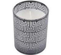 Bougie verrine parfumée - Graphic ethnic - D 8 cm x H 10 cm - Noir