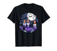 Bougie Violette avec Chauves-Souris au Clair de Lune T-Shirt