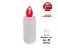 INFINITY : bougie votive LED, durée de 365 jours, blanche avec lumière intermittente rouge