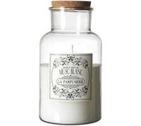 AltoBuy Bougie XXL en Verre avec Couvercle en liège Senteur musc Blanc (H25,5 cm)