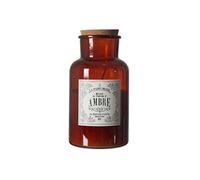 Bougie XXL en verre marron avec couvercle en liège senteur ambre (H25,5 cm) -