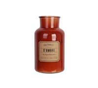 Bougie XXL en verre marron parfum ambre (H25,5cm) -