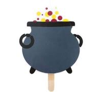 Bougie XXL - SCRAPCOOKING - Sorcier - Motif Chaudron - Sur Pic - H12,3 cm x 9,3 cm - En Paraffine