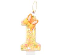 Bougies 1er d'anniversaire de lapin,Bougie orange numéro 1 pour gâteau,1er décorations d'anniversaire de filles garçons,lapin pour les décora de fête à thème de lapin,Fournitures de fête de Pâques