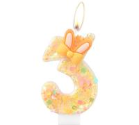 Bougies 3e d'anniversaire de lapin,Bougie orange numéro 3 pour gâteau,3e décorations d'anniversaire de filles garçons,lapin pour les décora de fête à thème de lapin,Fournitures de fête de Pâques