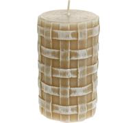 Bougies à bouts coupés Marron Motif tressé rustique 110/65 Safe Candle 2er Set