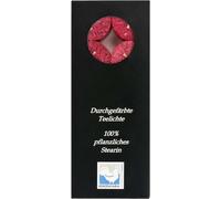Bougies à chauffe-plat en stéarine, 18/38 mm, rouge foncé, KERZENFARM HAHN, durée de combustion env. 4h, 10 pièces par emballage