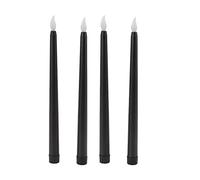 Bougies à cône sans flammes, décorations d'Halloween, 4 bougies LED de 4 PC, batterie sans flamme sans facelle pour les dîners décor (noir)