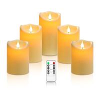 Bougies à LED de Da by, Le dernier modèle de Bougie sans Flamme LED apportée, Hauteur 10 cm × 2, 15, 5 cm × 2, 16, 5 cm × 1, diamètre 8 cm, Soit Un Total de 5 Bougies à Piles