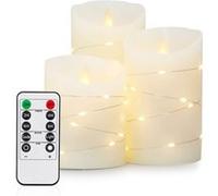 Bougies à LED en Cire FISHTEC X3 Bougies Télécommandées Jaune G