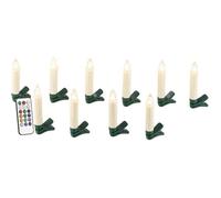 Bougies à LED pour sapin de Noël avec télécommande infrarouge - x10 - blanc