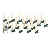 Bougies à LED pour sapin de Noël avec télécommande infrarouge - x20 - blanc Blanc