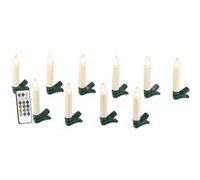 Bougies à LED pour sapin de Noël avec télécommande infrarouge - x10 - blanc [Lunartec]