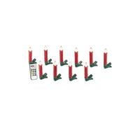 Bougies à LED pour sapin de Noël avec télécommande infrarouge - x10 - rouge [Lunartec]