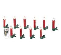 Bougies à LED pour sapin de Noël avec télécommande infrarouge - x10 - rouge [Lunartec]