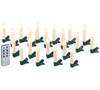 Bougies à LED pour sapin de Noël avec télécommande infrarouge - x20 - blanc [Lunartec]
