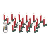 Lunartec Bougies à LED pour sapin de Noël avec télécommande infrarouge - x20 - rouge