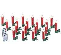 Bougies à LED pour sapin de Noël avec télécommande infrarouge - x20 - rouge [Lunartec]