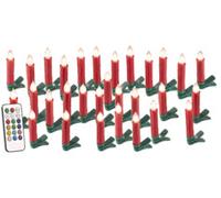 Bougies à LED pour sapin de Noël avec télécommande infrarouge - x30 - rouge Lunartec