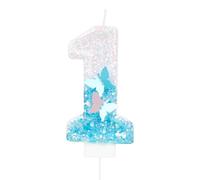 Bougies Anniversaire 1 ans, Papillon Bougies Anniversaire, Bleu Bougies d'anniversaire Personnalisées, Décorations de Anniversaires Gâteaux pour Enfants Adulte