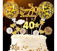 Bougies Anniversaire 40 Ans,20 Pièces Happy Birthday 40th Cake Topper,Bougie Numéro pour Deco Gateau pour Garçon et Fille Anniversaire Décoration de Gâteau de Fête