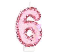 Bougies Anniversaire 6 ans, Papillon Bougies Anniversaire, Pink Bougies d'anniversaire Personnalisées, Décorations de Anniversaires Gâteaux pour Enfants Adulte