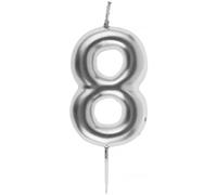Bougies Anniversaire 8 Ans | Bougie Anniversaire Chiffre | Décoration Gâteau Anniversaire | Bougie Argenté | Pour Fille & Garçon | Bougie Numéro 8