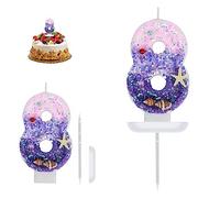 Bougies Anniversaire Numeros 8, Decoration Anniversaire Bougies Sirene, Bougies Anniversaire Fille Enfant pour Gateau, Decoration Gateau de Anniversaire Fête Célébration Fournitures