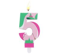 Bougies Anniversaire Sorcière, Bougie Rose Verte Décoration de Gâteau d'Anniversaire à Thème Magique pour un Cadeau de Fête (Numéro 5)