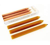 Bougies au miel pour rituels, fabriquées à la main en Espagne avec de la cire d'abeille naturelle de nos propres ruches. (3 bougies de 22 x 2 cm)