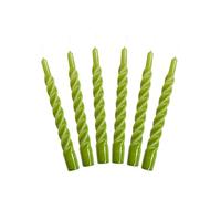 Lot de 6 bougies torsadées à combustion longue durée 5 heures - Fabriquées en Italie - 25 couleurs disponibles - 2,2 x 21 cm - Pomme