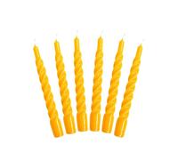 Lot de 6 bougies torsadées fabriquées en Italie, 25 couleurs disponibles, bougies torsadées, longue durée de combustion de 5 heures, bougies coniques, laquées, non parfumées, coffret cadeau, 6 pièces,