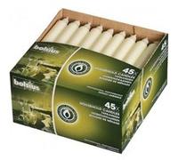 Bolsius - Bougies coniques - Boîte de 45 unités - Ivoire - 18 cm - Durée de combustion : 6 heures - Sans goutte