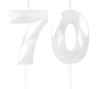 Bougies Blanc D'anniversaire 70 Ans - Numéro 70 - Bougies Blanc - Bougie D'anniversaire Pour Gâteau - Bougies De Gâteau Décorations De Gâteau Fête D'anniversaire, Mariage[Z759]
