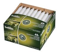 Bougies Bolsius blanches 17,7cm (45 pièces)