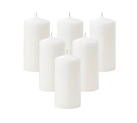 Bougies Bougie cylindrique blanche, parfaite pour les mariages et les célébrer, 6cm x 15cm, Bougie pilier blanche, inodore, bougie d’urgence Grande 6pcs (6.6cmX15cm)