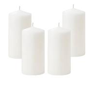 Bougies Bougie cylindrique blanche, parfaite pour les mariages et les célébrer, 6cm x 15cm, Bougie pilier blanche, inodore, bougie d’urgence Grande 4pcs (4pcs -6cmX15cm)