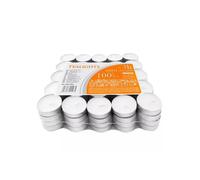 Iso Trade Bougies chauffe‑plat Lot de 100 blanches sans odeur 3 heures 10 g Ø 3,9 x 1,35 cm