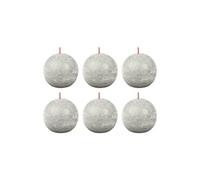 Bougies boule rustiques Shine 6 pcs 76x71 mm Gris sableux