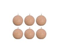 Bougies boule rustiques Shine 6 pcs 76x71 mm Rose brumeux